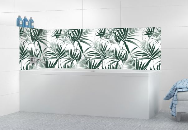 Panneau de bain Feuilles tropicales couleur Vert avocat