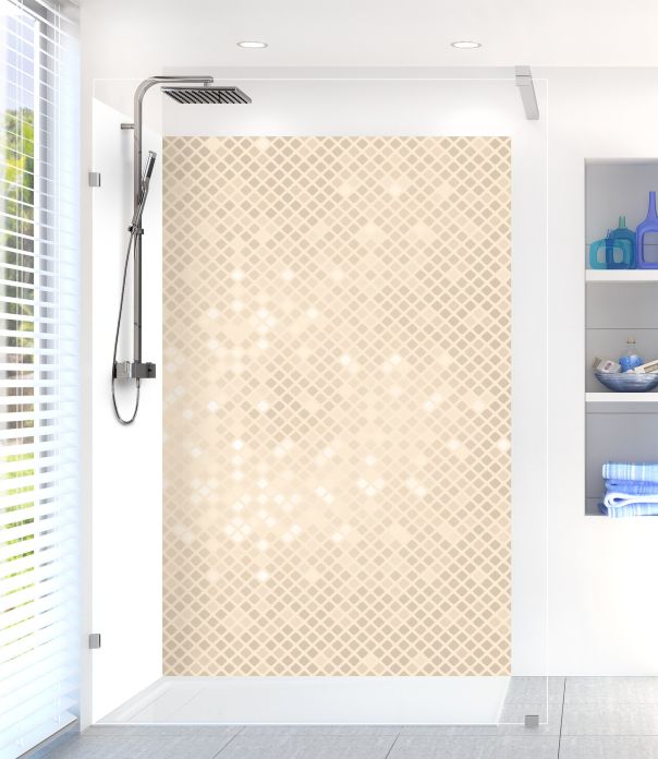 Panneau de douche Diamants brillants couleur Dune motif inversé