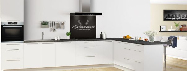 Crédence de cuisine La cuisine est un art couleur Noir fond de hotte en perspective