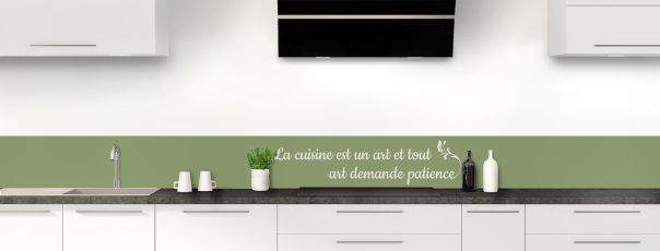 Crédence de cuisine Citation  couleur Vert sauge frise