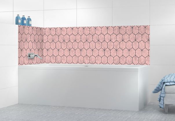 Panneau de bain Carreaux de ciment hexagonaux couleur Quartz rose