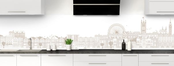 Crédence de cuisine Londres couleur Mulot panoramique motif inversé