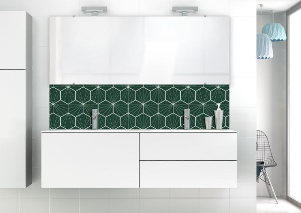 Panneau vasque Carreaux de ciment hexagonaux couleur Vert avocat