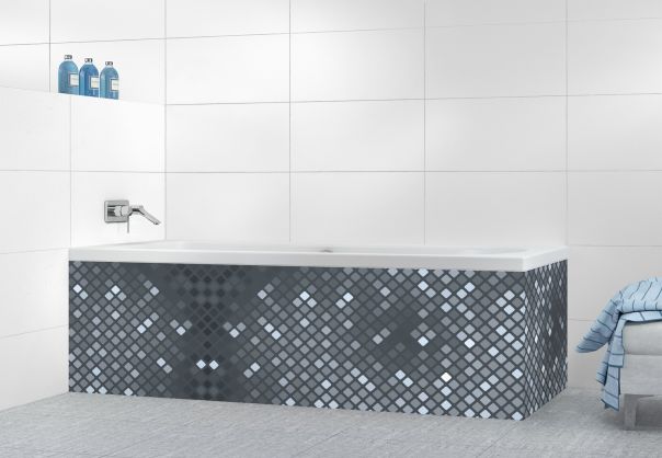 Panneau tablier de bain Diamants brillants couleur Gris anthracite motif inversé