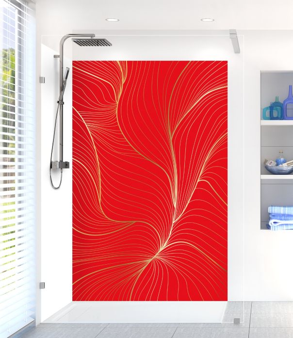 Panneau de douche Volupté couleur Rouge vermillon motif inversé