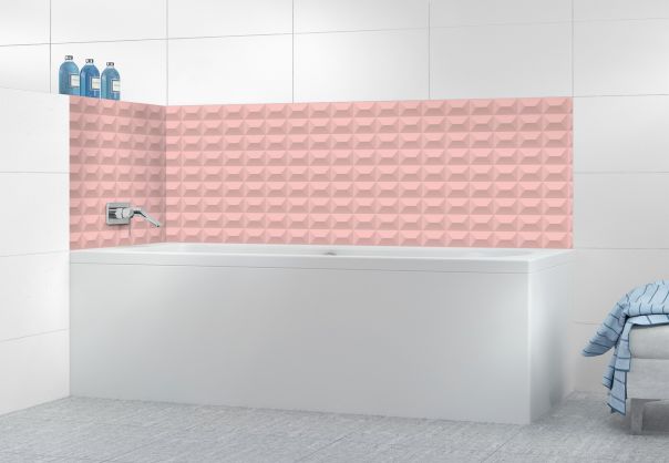 Panneau de bain Briques en relief couleur Quartz rose