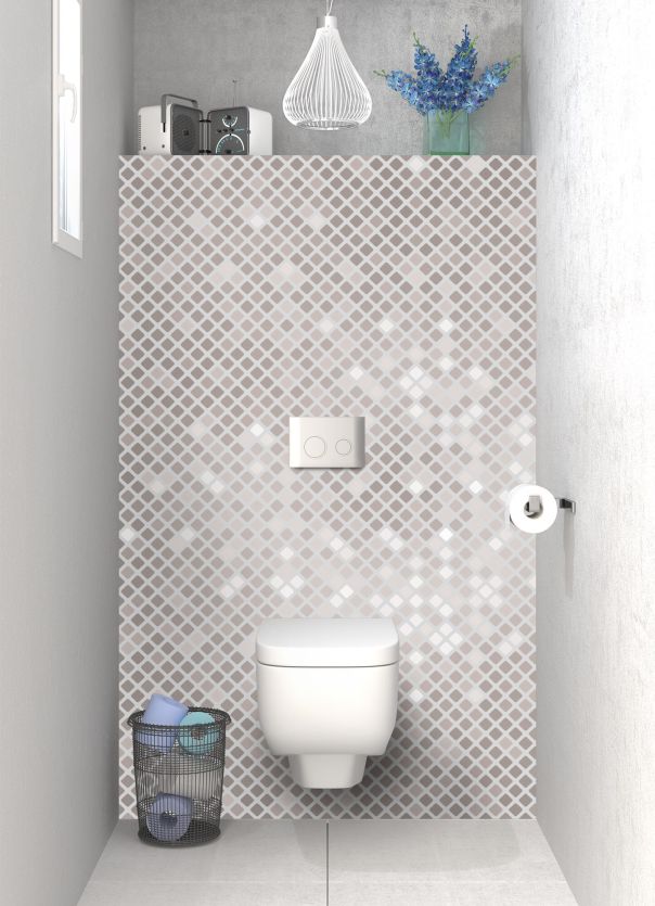 Panneau WC Diamants brillants couleur Gris perle