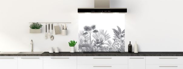 Crédence de cuisine Forêt tropicale couleur Gris anthracite fond de hotte