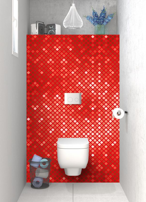 Panneau WC Diamants brillants couleur Rouge vermillon