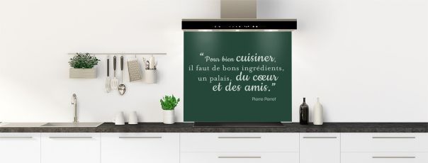 Crédence de cuisine Bien cuisiner couleur Vert avocat fond de hotte