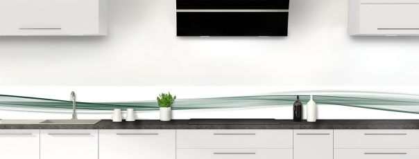 Crédence de cuisine Vague graphique couleur Vert avocat frise