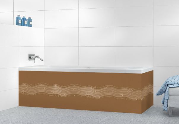 Panneau tablier de bain Vagues design couleur Cannelle