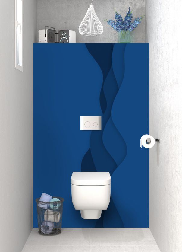 Panneau WC Vagues couleur Bleu électrique