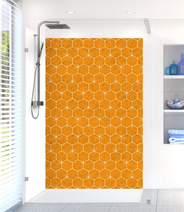 Panneau de douche Carreaux de ciment hexagonaux couleur Citrouille