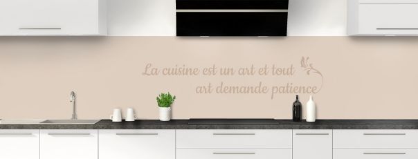 Crédence de cuisine Citation  couleur Grège panoramique