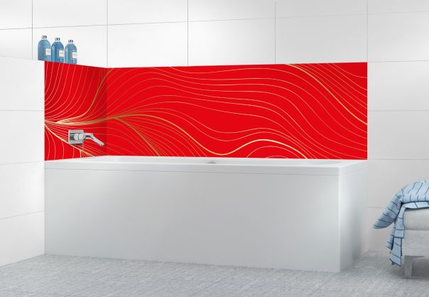Panneau de bain Volupté couleur Rouge vermillon motif inversé