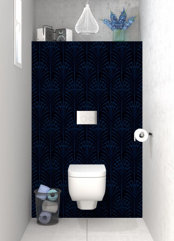 Panneau WC Feuilles de palme couleur Bleu nuit