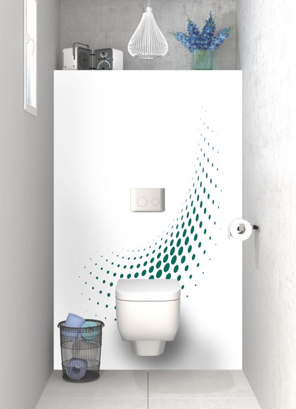 Panneau WC Nuage de points couleur Vert jade motif inversé