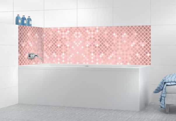 Panneau de bain Diamants brillants couleur Quartz rose