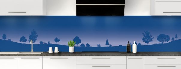 Crédence de cuisine Paysage couleur Bleu électrique panoramique