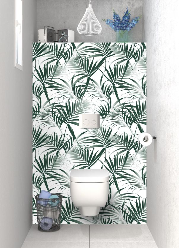 Panneau WC Feuilles tropicales couleur Vert avocat