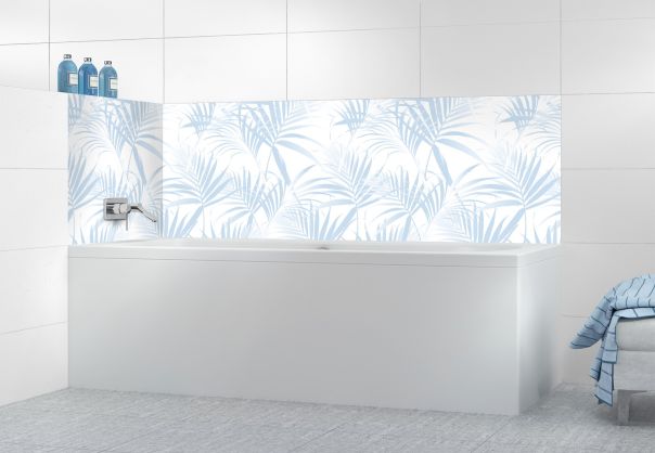 Panneau de bain Feuilles tropicales couleur Bleu dragée