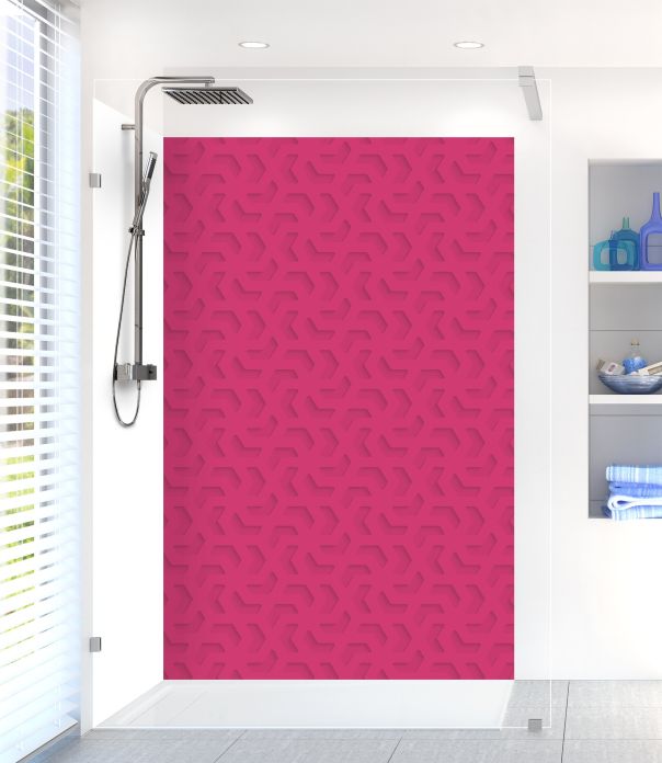 Panneau de douche Hélice en relief couleur Saphir rose