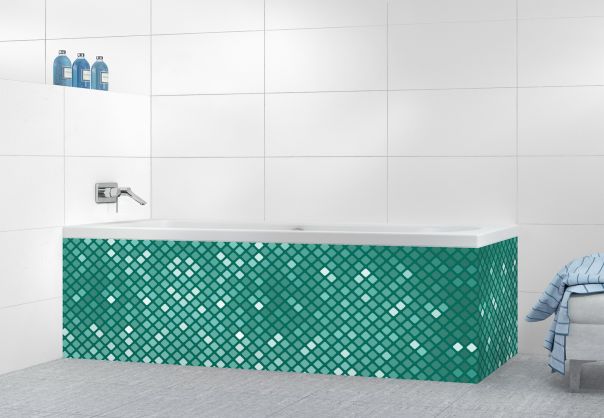 Panneau tablier de bain Diamants brillants couleur Vert jade