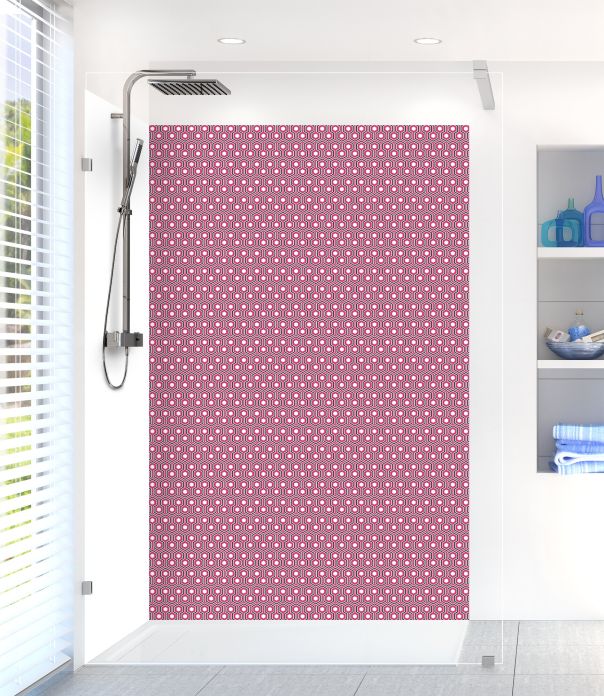 Panneau de douche Hexagones  couleur Saphir rose