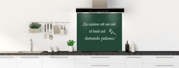 Crédence de cuisine Citation couleur Vert avocat fond de hotte