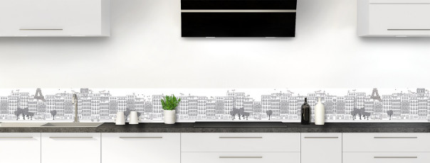 Crédence de cuisine La rue couleur Gris anthracite frise