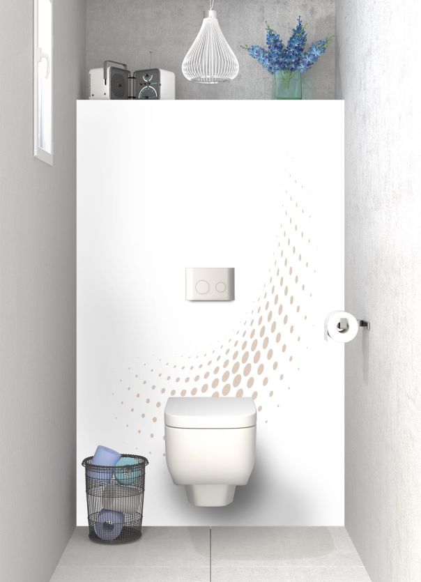 Panneau WC Nuage de points couleur Grège motif inversé