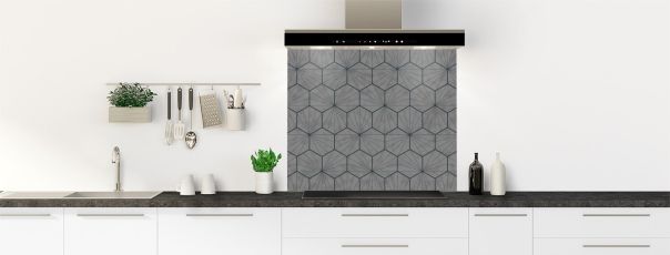 Crédence de cuisine Carreaux de ciment hexagonaux couleur Gris pierre fond de hotte