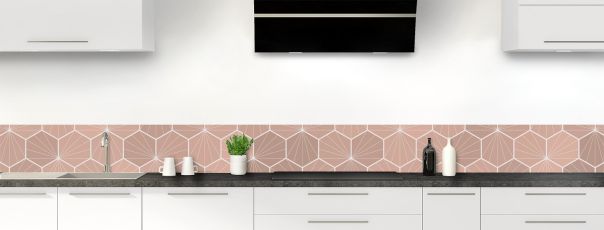 Crédence de cuisine Carreaux de ciment hexagonaux blush frise