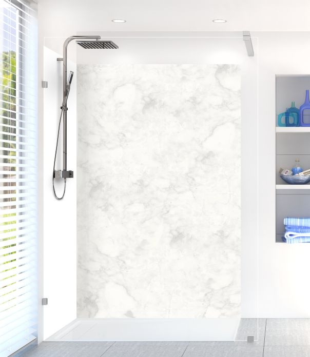 Décor marbre de salle de bain gris clair, effet marbré, sur mesure à coller dans la douche