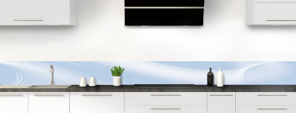 Crédence de cuisine Volute couleur bleu azur dosseret motif inversé