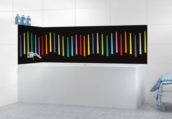 Panneau de bain Barres colorées couleur Noir