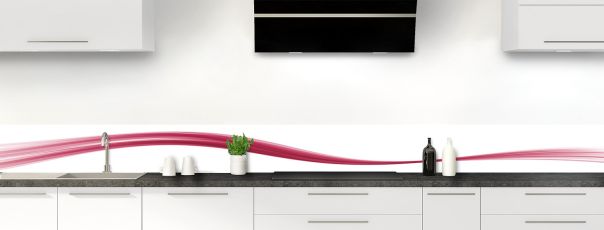 Crédence de cuisine Ruban couleur couleur Saphir rose frise