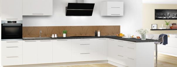 Crédence de cuisine Brindilles couleur Cannelle frise en perspective