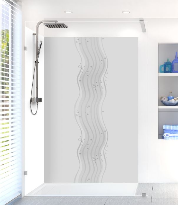 Panneau de douche Vagues design couleur Gris perle