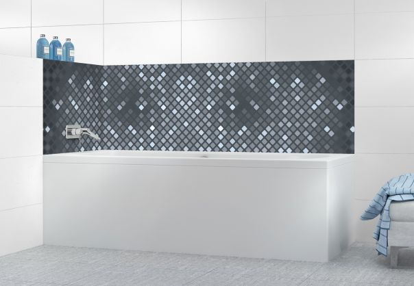 Panneau de bain Diamants brillants couleur Gris anthracite motif inversé