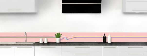 Crédence de cuisine Light painting couleur Quartz rose frise motif inversé