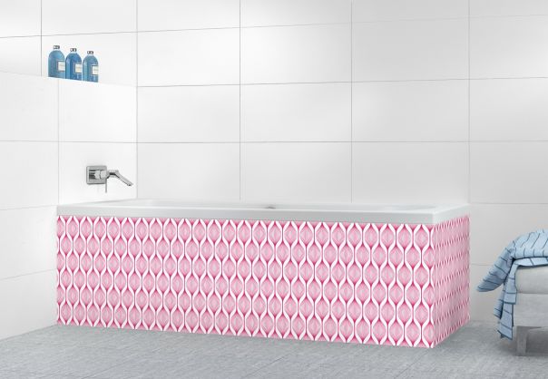 Panneau tablier de bain Rubans design couleur Saphir rose