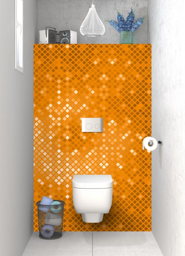 Panneau WC Diamants brillants couleur Citrouille motif inversé