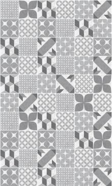 Crédence Carreaux de ciment patchwork Gris