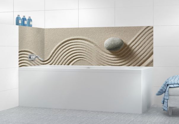 Panneau de bain Jardin japonais galet motif inversé