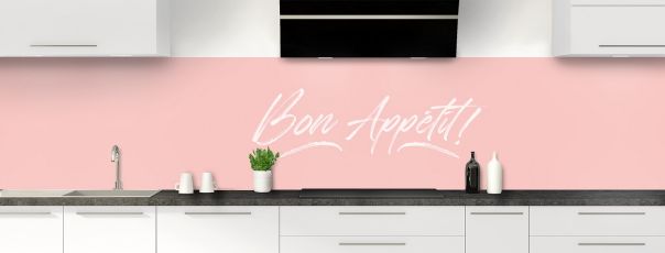 Crédence de cuisine Bon appétit couleur Quartz rose panoramique