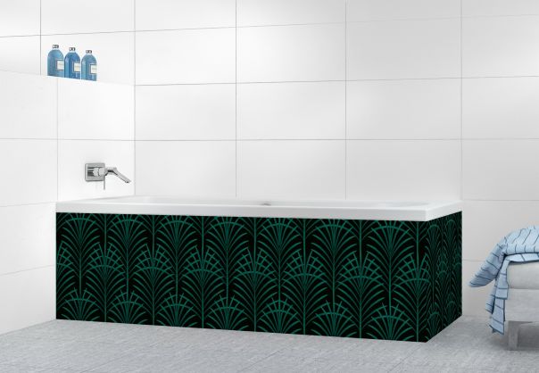 Panneau tablier de bain Feuilles de palme couleur Vert jade