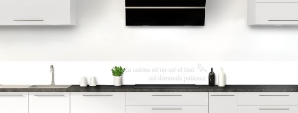 Crédence de cuisine Citation  couleur Blanc frise