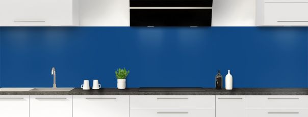 Crédence de cuisine bleu électrique en polycarbonate ou aluminium, à coller et sur mesure